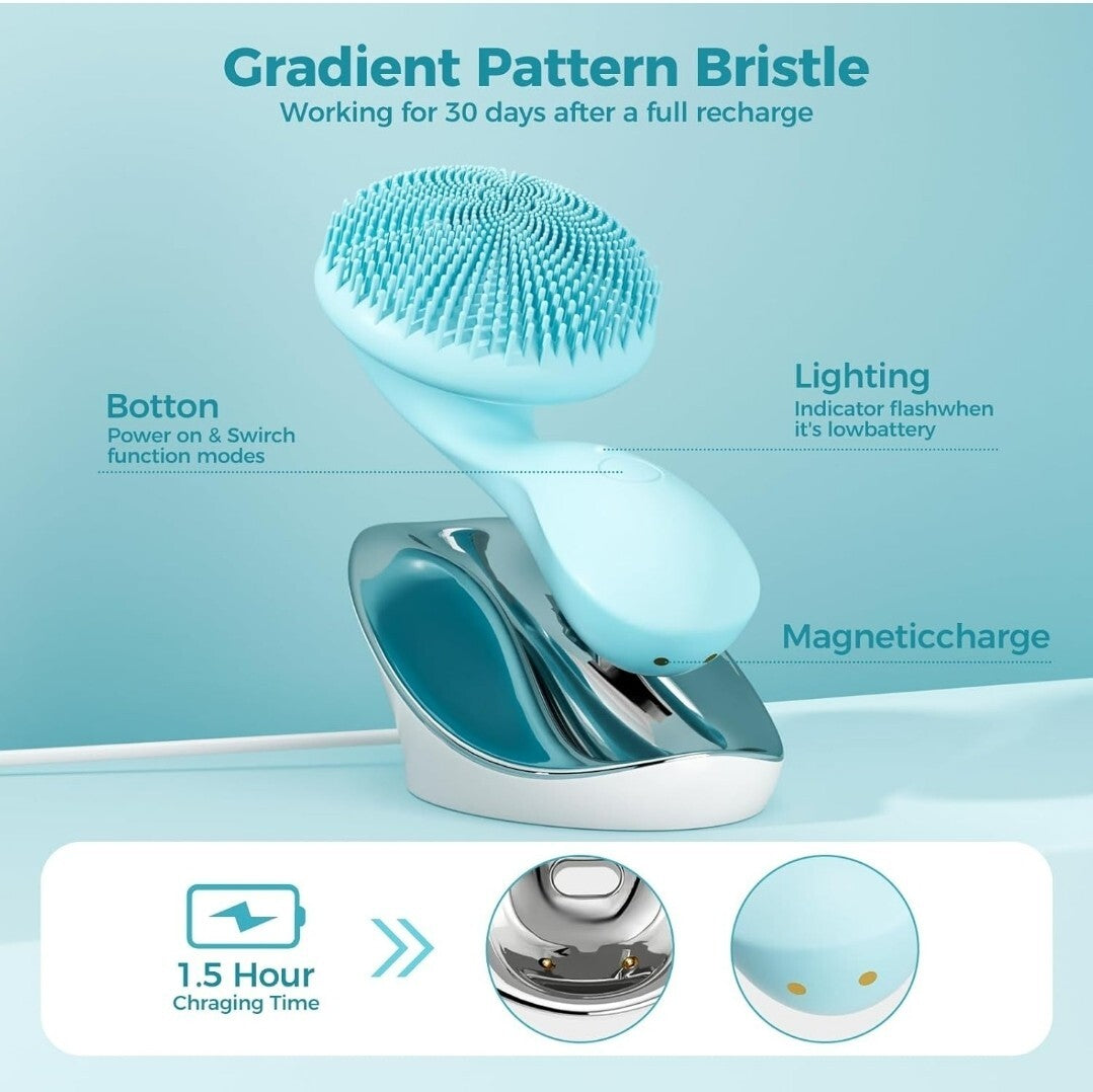 2 in 1 Facial Cleansing Brush, Ccigedy Silicone Face Scrubber Waterproof